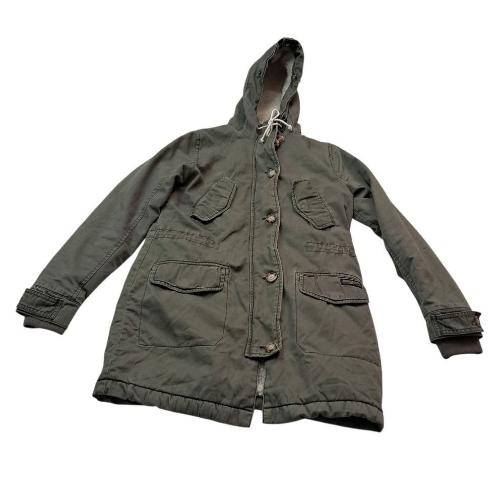 Abercrombie & Fitch Jacket Women's XS Olive Green Military Sherpa Lined Y2K‎